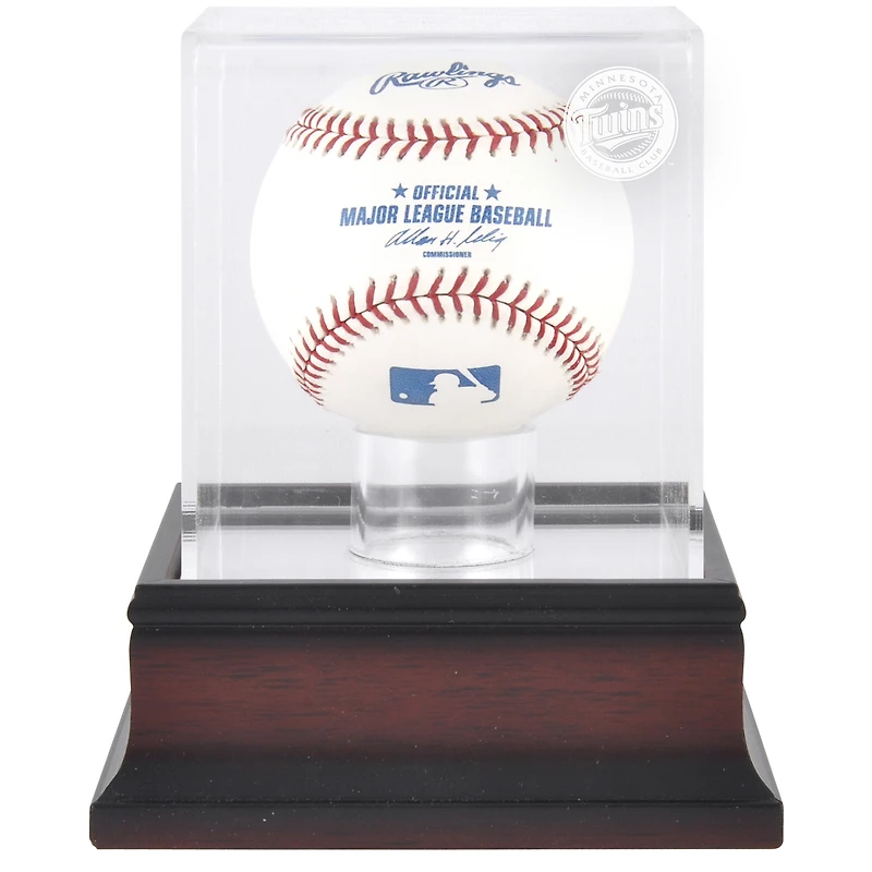 Minnesota Twins Mahogany Baseball Logo Display Case