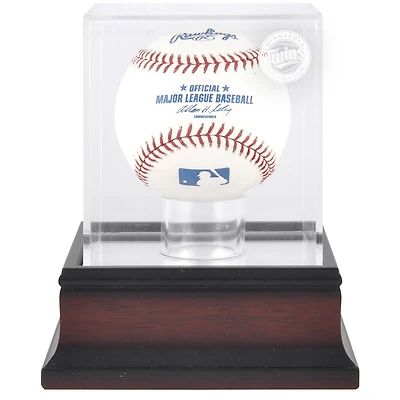 Minnesota Twins Mahogany Baseball Logo Display Case