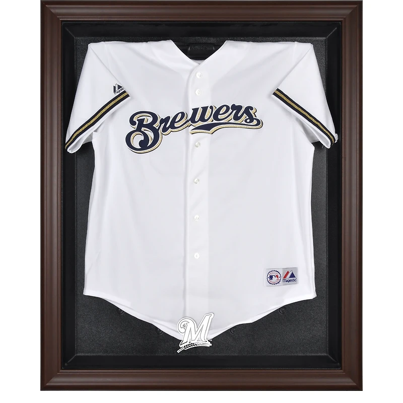 Milwaukee Brewers Brown Framed Logo Jersey Display Case