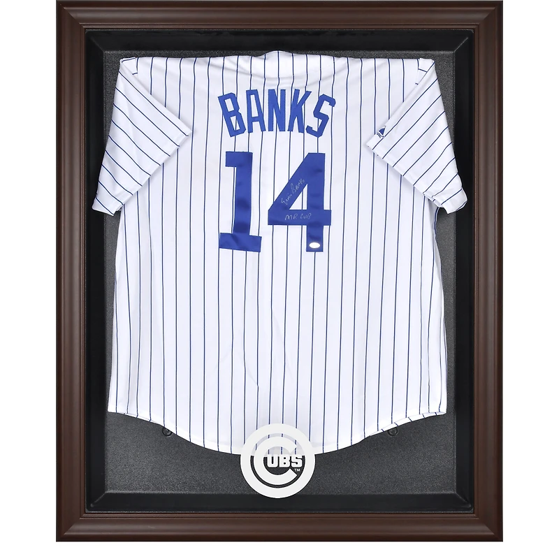Chicago Cubs Brown Framed Logo Jersey Display Case