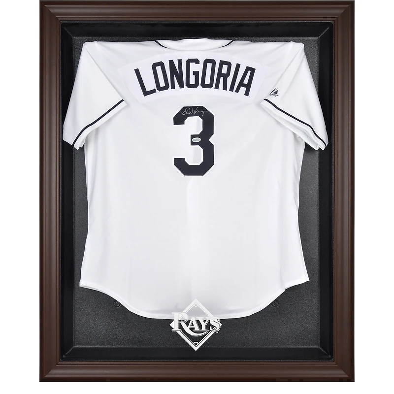 Tampa Bay Rays Brown Framed Logo Jersey Display Case