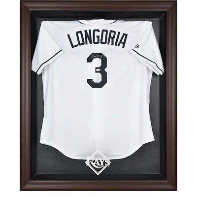 Tampa Bay Rays Brown Framed Logo Jersey Display Case