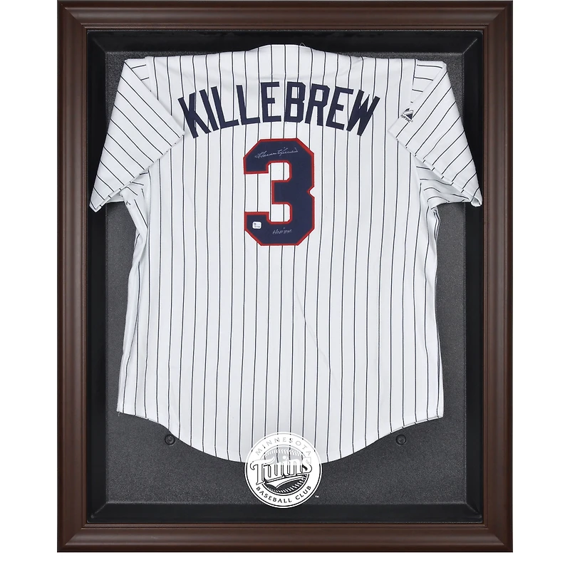 Minnesota Twins Brown Framed Logo Jersey Display Case