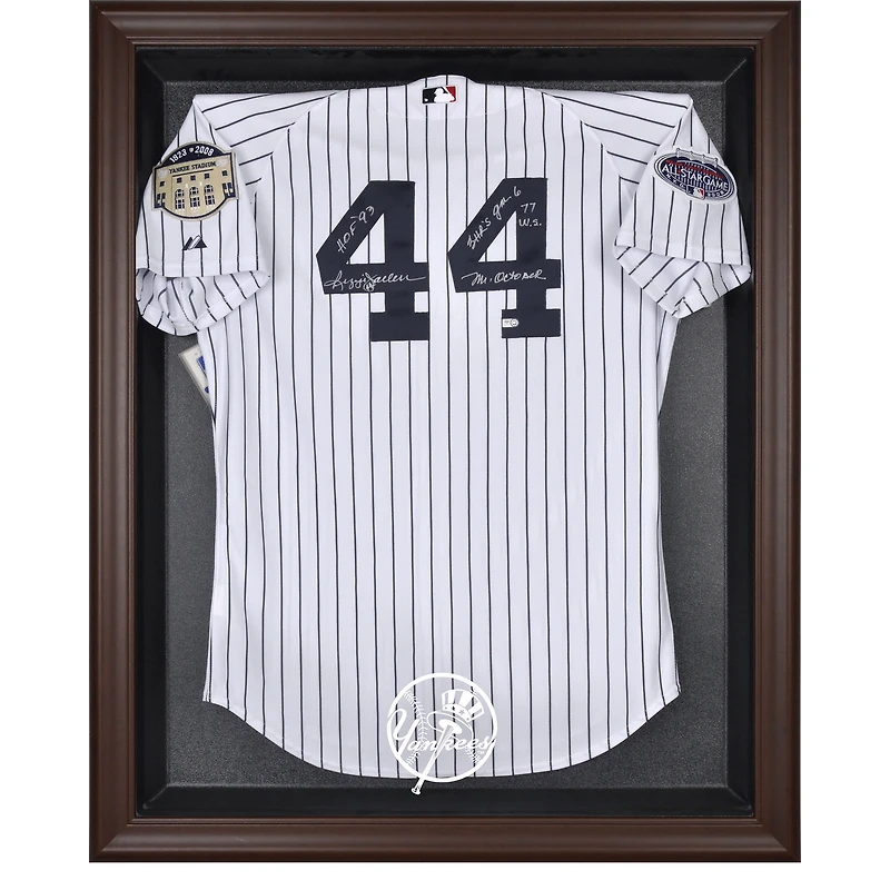 New York Yankees Brown Framed Logo Jersey Display Case