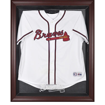 Atlanta Braves Mahogany Framed Logo Jersey Display Case