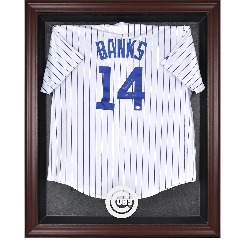 Chicago Cubs Mahogany Framed Logo Jersey Display Case