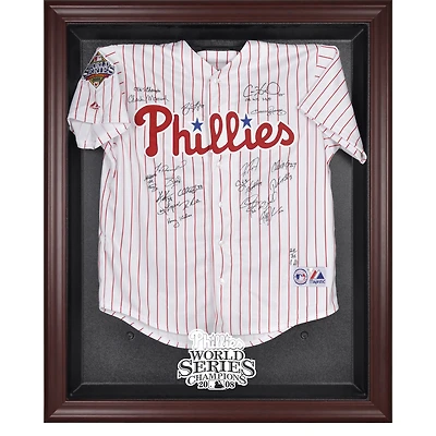 Philadelphia Phillies 2008 World Series Champions Mahogany Framed Logo Jersey Display Case