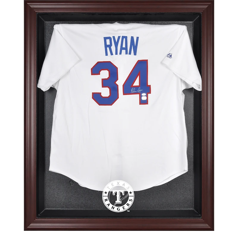 Texas Rangers Mahogany Framed Logo Jersey Display Case