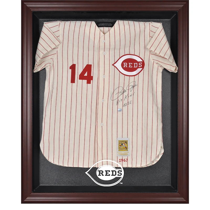 Cincinnati Reds Mahogany Framed Logo Jersey Display Case