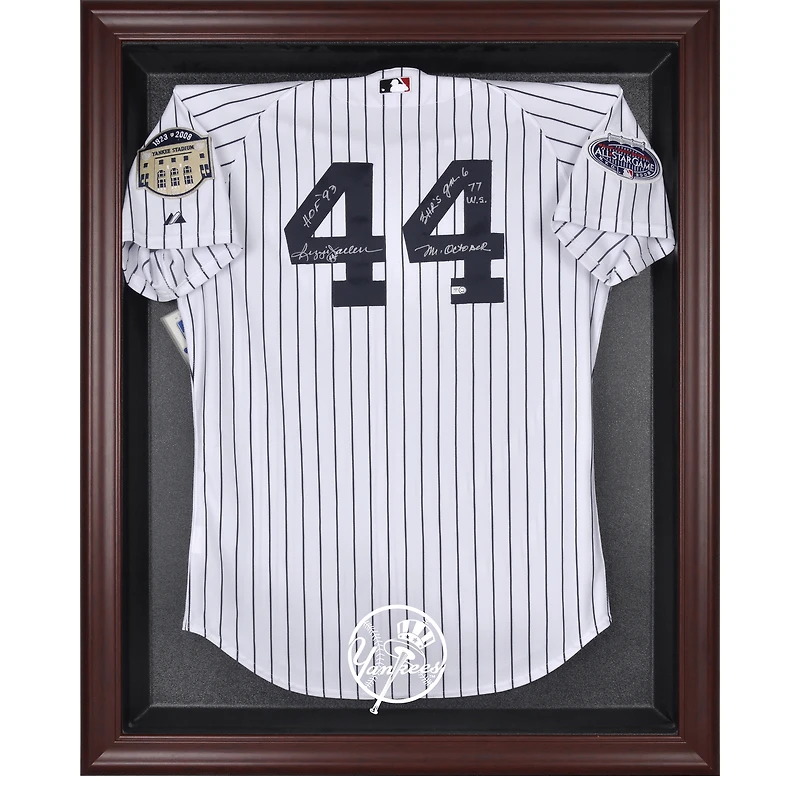 New York Yankees Mahogany Framed Logo Jersey Display Case