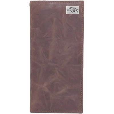 Arkansas Razorbacks Leather Secretary Wallet with Concho - Brown