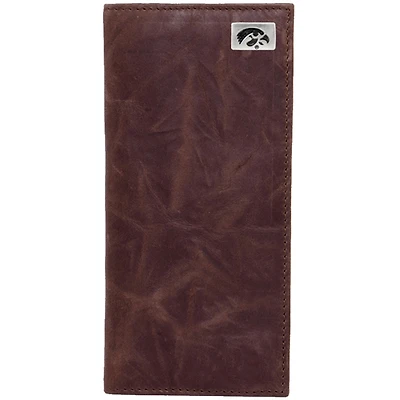 Iowa Hawkeyes Leather Secretary Wallet with Concho - Brown