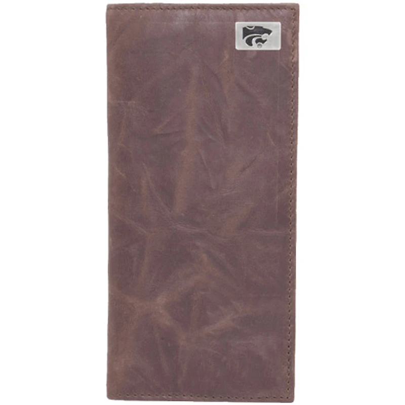Kansas State Wildcats Leather Secretary Wallet with Concho - Brown