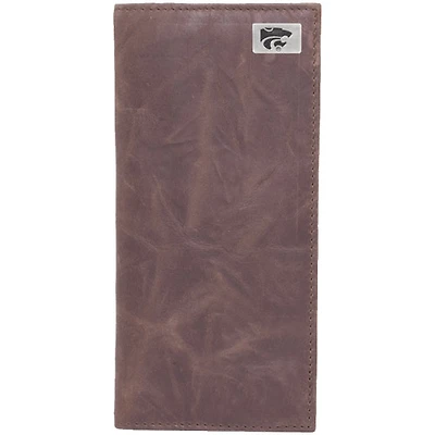 Kansas State Wildcats Leather Secretary Wallet with Concho - Brown