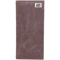 Oklahoma State Cowboys Leather Secretary Wallet with Concho - Brown