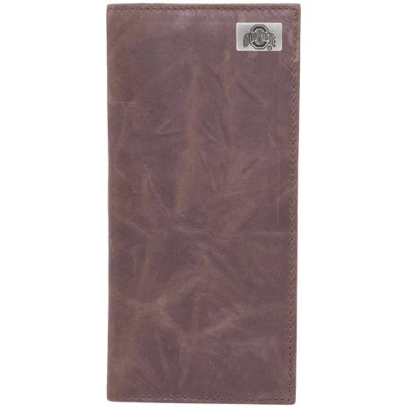 Ohio State Buckeyes Leather Secretary Wallet with Concho - Brown