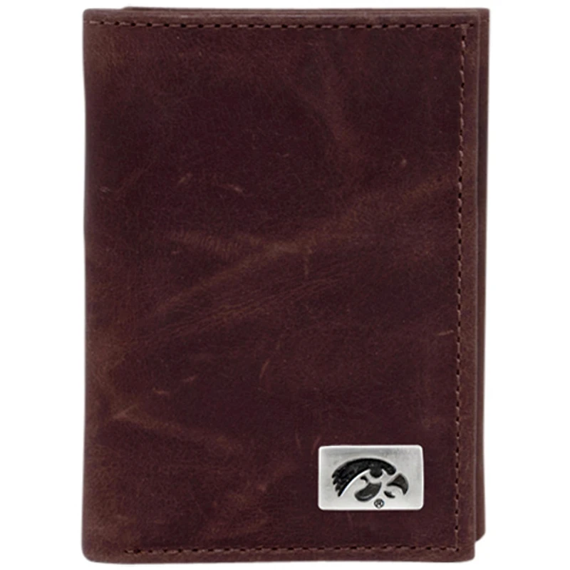 Iowa Hawkeyes Leather Trifold Wallet with Concho