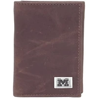 Michigan Wolverines Leather Trifold Wallet with Concho