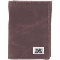Michigan Wolverines Leather Trifold Wallet with Concho