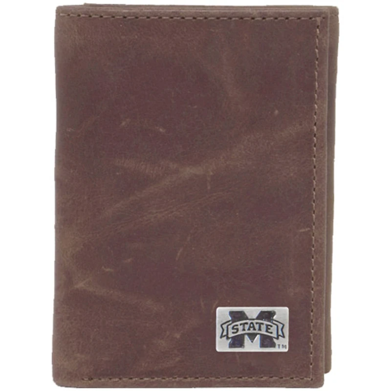 Mississippi State Bulldogs Leather Trifold Wallet with Concho
