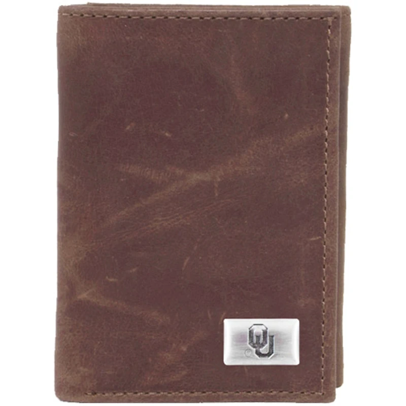 Oklahoma Sooners Leather Trifold Wallet with Concho