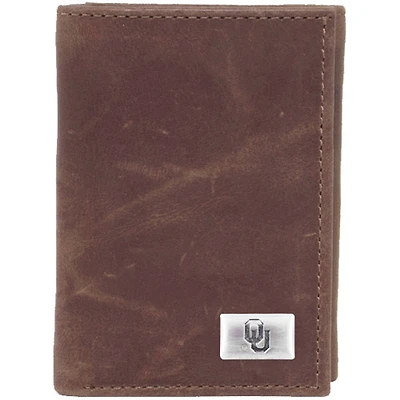 Oklahoma Sooners Leather Trifold Wallet with Concho
