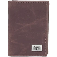 Texas Longhorns Leather Trifold Wallet with Concho