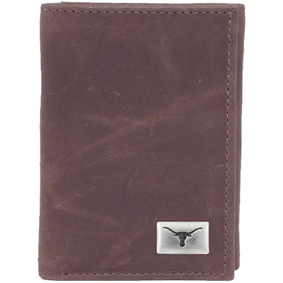 Texas Longhorns Leather Trifold Wallet with Concho