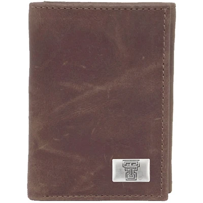 Texas Tech Red Raiders Leather Trifold Wallet with Concho