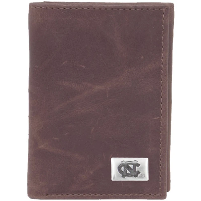 North Carolina Tar Heels Leather Trifold Wallet with Concho