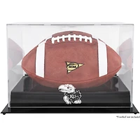 Kansas Jayhawks Black Base Team Logo Football Display Case with Mirror Back