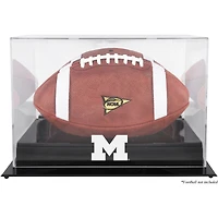 Michigan Wolverines Black Base Team Logo Football Display Case with Mirror Back