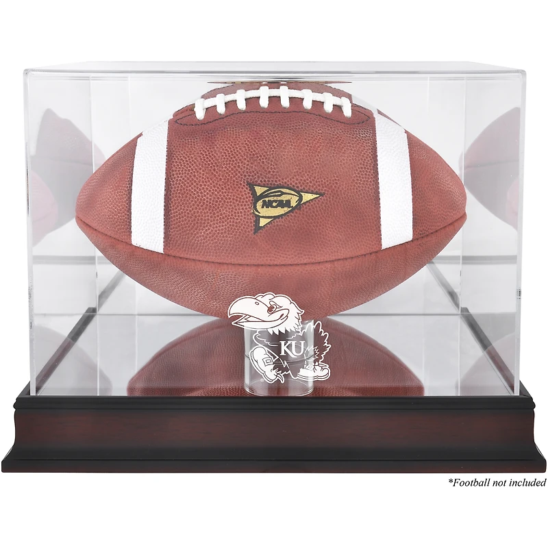 Kansas Jayhawks Mahogany Base Logo Football Case with Mirror Back