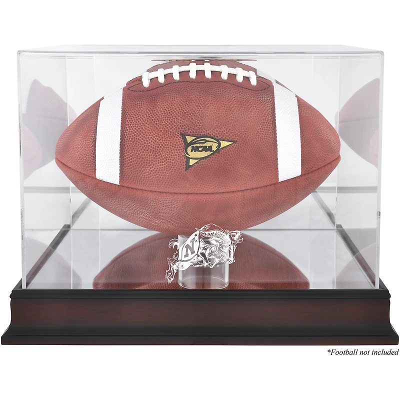Navy Midshipmen Mahogany Base Logo Football Display Case with Mirror Back