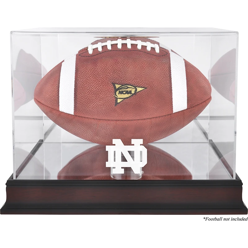 Notre Dame Fighting Irish Mahogany Base Logo Football Display Case with Mirror Back
