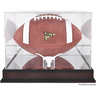 Texas Longhorns Mahogany Base Logo Football Display Case with Mirror Back