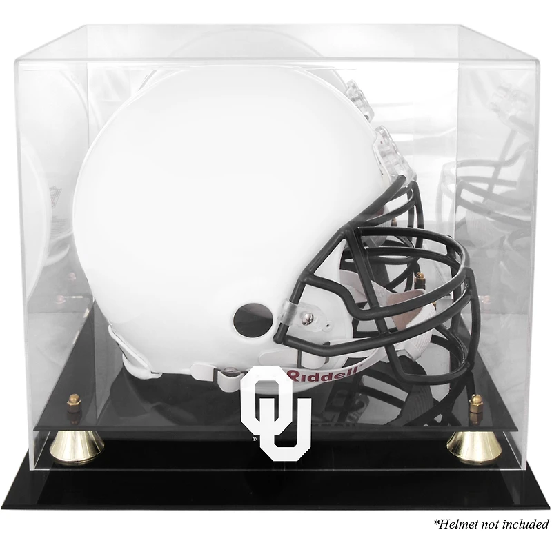 Oklahoma Sooners Golden Classic Logo Helmet Display Case with Mirrored Back