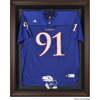 Kansas Jayhawks Brown Framed Logo Jersey Display Case