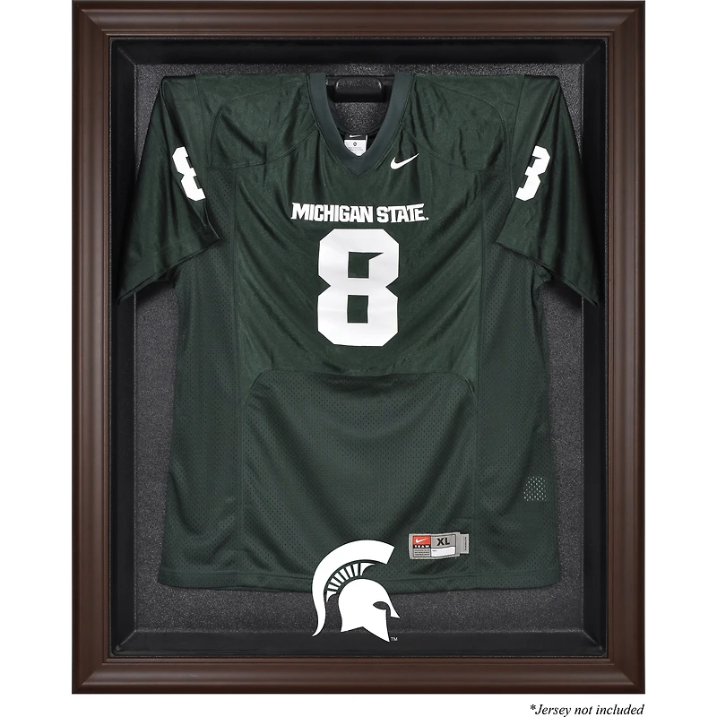 Michigan State Spartans Brown Framed Logo Jersey Display Case