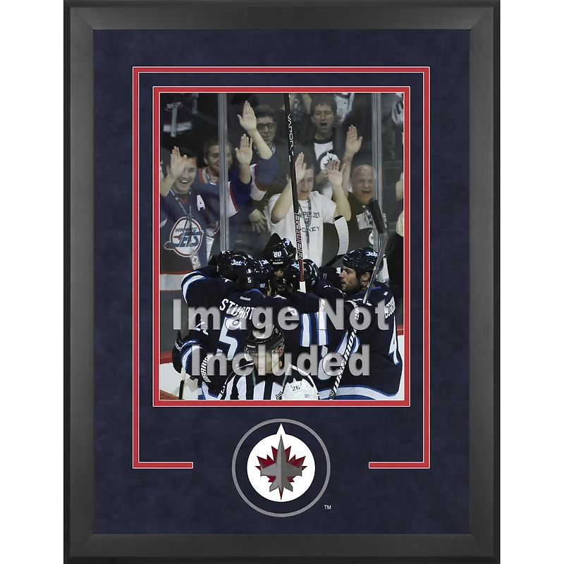 Winnipeg Jets 16" x 20" Vertical Deluxe Suede Setup Frame with Team Logo