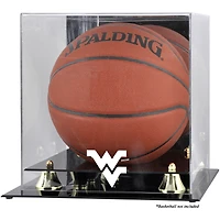 West Virginia Mountaineers Golden Classic Logo Basketball Display Case with Mirror Back