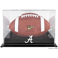 Alabama Crimson Tide Black Base Team Logo Football Display Case with Mirror Back