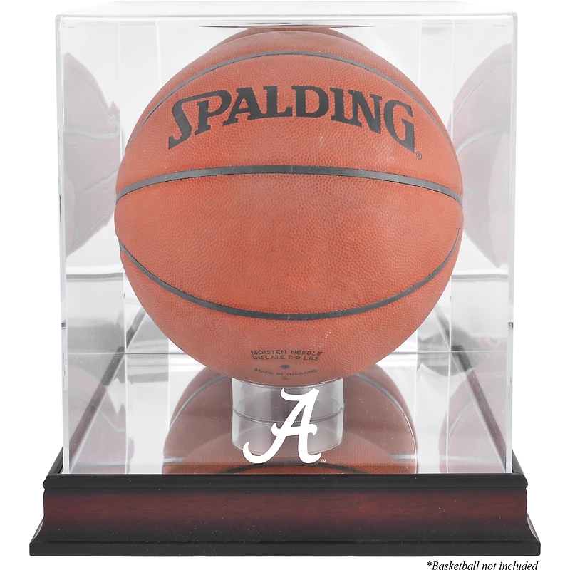 Alabama Crimson Tide Mahogany Antique Finish Basketball Display Case with Mirror Back