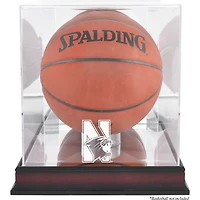 Northwestern Wildcats Mahogany Antique Finish Basketball Display Case with Mirror Back