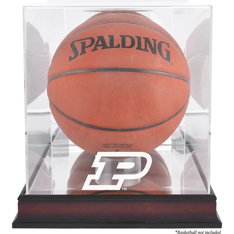 Purdue Boilermakers Mahogany Antique Finish Basketball Display Case with Mirror Back