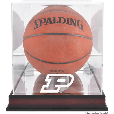 Purdue Boilermakers Mahogany Antique Finish Basketball Display Case with Mirror Back
