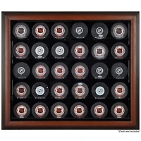 Brown Framed 30 Hockey Puck Display Case