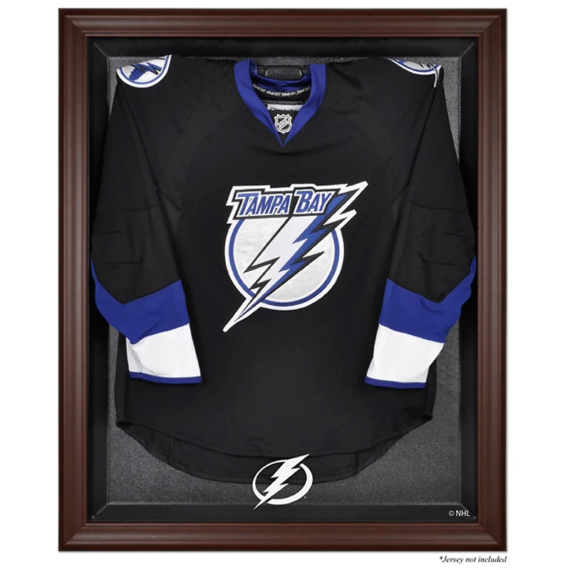 Tampa Bay Lightning Brown Framed Logo Jersey Display Case