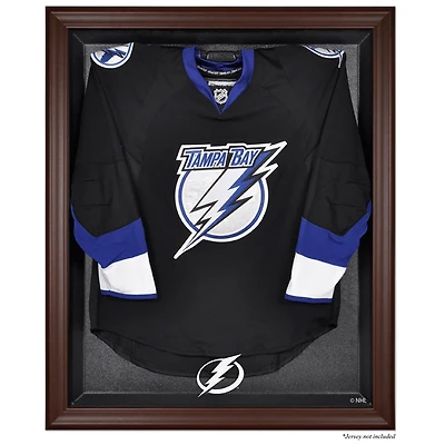 Tampa Bay Lightning Brown Framed Logo Jersey Display Case