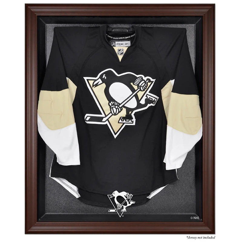 Pittsburgh Penguins Brown Framed Logo Jersey Display Case